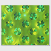 グリーン人気があるクローバー4リストコレクション ラッピングペーパー (フラット)