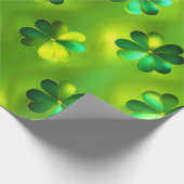 グリーン人気があるクローバー4リストコレクション ラッピングペーパー (角)