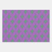 グリーン人気があるピンクパープルクリスマスリース ラッピングペーパーシート (正面)