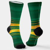 グリーン人気がある金ゴールドラグジュアリーリネンテクスチャコレクション ソックス (傾斜あり)