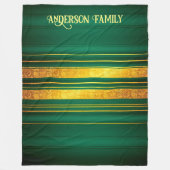 グリーン人気がある金ゴールドラグジュアリーリネンテクスチャコレクション フリースブランケット (正面)