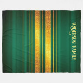 グリーン人気がある金ゴールドラグジュアリーリネンテクスチャコレクション フリースブランケット (正面(横))