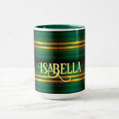 グリーン人気がある金ゴールドラグジュアリーリネンテクスチャコレクション マグカップ (中央)