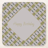 グリーン付きマウーブ スクエアペーパーコースター (正面)