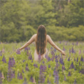 グリーン付き愛らしいブードワールポートレートシール シール (正面)