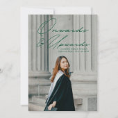 グリーン以降と上向き2写真卒業 案内状 (正面)