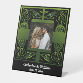 グリーン伝統的アイリッシュケルトデザイン 台座サイン