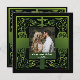 グリーン伝統的アイリッシュケルト サンキューカード