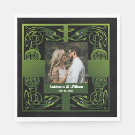 グリーン伝統的アイリッシュケルト スタンダードランチョンナプキン