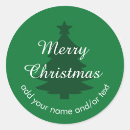 グリーン伝統的カスタムクリスマスステッカー ラウンドシール