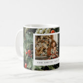 グリーン伝統的ホリーホリデーフォト コーヒーマグカップ (正面左)