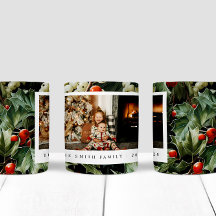 グリーン伝統的ホリーホリデーフォト