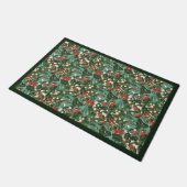 グリーン伝統的ボタニカルホリデークリスマス ドアマット (アングル)