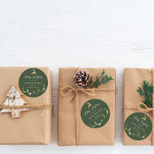 グリーン伝統的メリークリスマスホリデー ラウンドシール