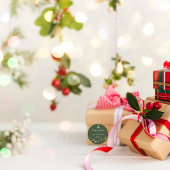 グリーン伝統的メリークリスマスホリデー ラウンドシール