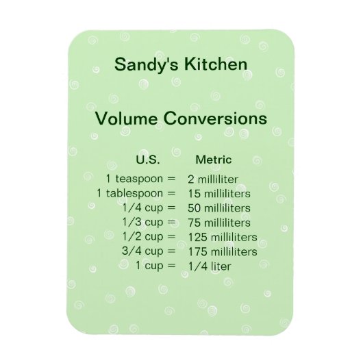 グリーン体積変換料理磁石 マグネット (縦)