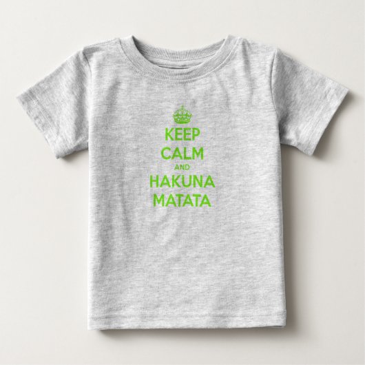 グリーン保アルムとハクナマタタ ベビーTシャツ (正面)