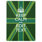 グリーン保ティール（緑がかった色）Calmとテキスト結合ジャック クリップボード (裏面)