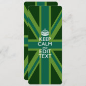 グリーン保ティール(緑がかった色)CalmとYour Text Union Jack (正面/裏面)