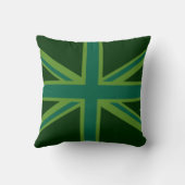 グリーン保ティール（緑がかった色）CalmとYour Text Union Jack クッション (裏面)