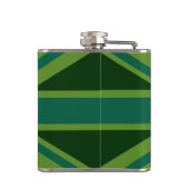 グリーン保ティール(緑がかった色)CalmとYour Text Union Jack フラスク (裏面)