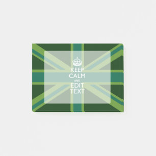 グリーン保ティール（緑がかった色）CalmとYour Text Union Jack ポストイット