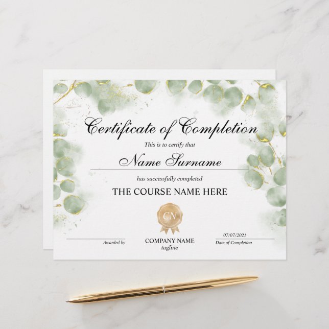 グリーン修了証受賞講座 (正面/裏面インサイチュ)