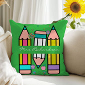 グリーン先生カラフルペンシル名装飾用クッション クッション