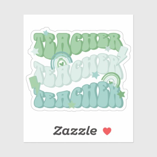 グリーン先生先生先生レトロビニールステッカー シール (シート)