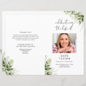 グリーン写真注文 葬儀プログラム (正面/裏面)