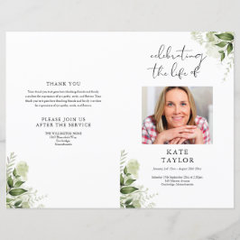 グリーン写真注文 葬儀プログラム