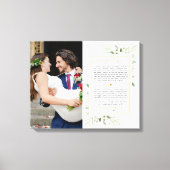 グリーン写真 結婚式 誓いの言葉 結婚記念日  キャンバスプリント (正面)