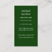 グリーン刃物 |シェフケータリングベーカリーレストラン 名刺 (裏面)