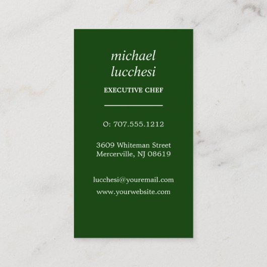 グリーン刃物 |シェフケータリングベーカリーレストラン 名刺 (裏面)