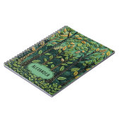 グリーン刺繍自然フォレストツリーズアウトドア ノートブック (左側)