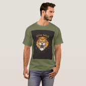 グリーン半袖Tシャツ Stay Wild タイポグラフィ Tシャツ (正面フル)