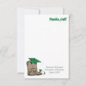 グリーン卒業キャップとカウボーブーツ サンキューカード (正面)