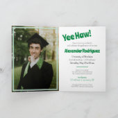 グリーン卒業キャップカウボーイブーツ装置 招待状 (内部)