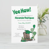 グリーン卒業キャップカウボーイブーツ装置 招待状 (スタンド正面)