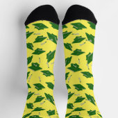 グリーン卒業キャップ0nイエローグラードパーティー服 ソックス (上部)