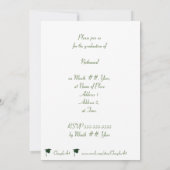 グリーン卒業キャップ&タッセル招待状 招待状 (裏面)