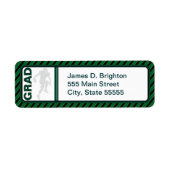 グリーン卒業サッカー差出人住所ラベル ラベル (正面)