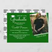グリーン卒業パーティーお祝いクラス 招待状 (正面/裏面)