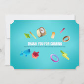 グリーン卒業ファンシーパーティーのパーソナライズ 招待状 (裏面)