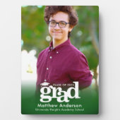 グリーン卒業写真はっきりしたタイポグラフィミニマル フォトプラーク (正面)