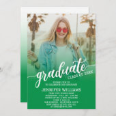 グリーン卒業写真グラード卒業パーティー 招待状 (正面/裏面)