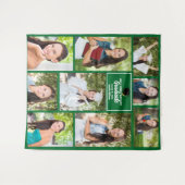 グリーン卒業生フォトコラージュ 2025年卒業パーティー タペストリー (正面(横))