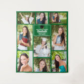 グリーン卒業生フォトコラージュ 2025年卒業パーティー タペストリー (正面)