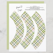 グリーン及びピンクの格子状カップケーキラッパー (正面/裏面)