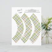 グリーン及びピンクの格子状カップケーキラッパー (スタンド正面)